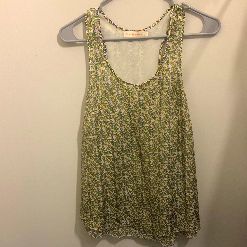 Tory Burch Floral Shimmer Tank
